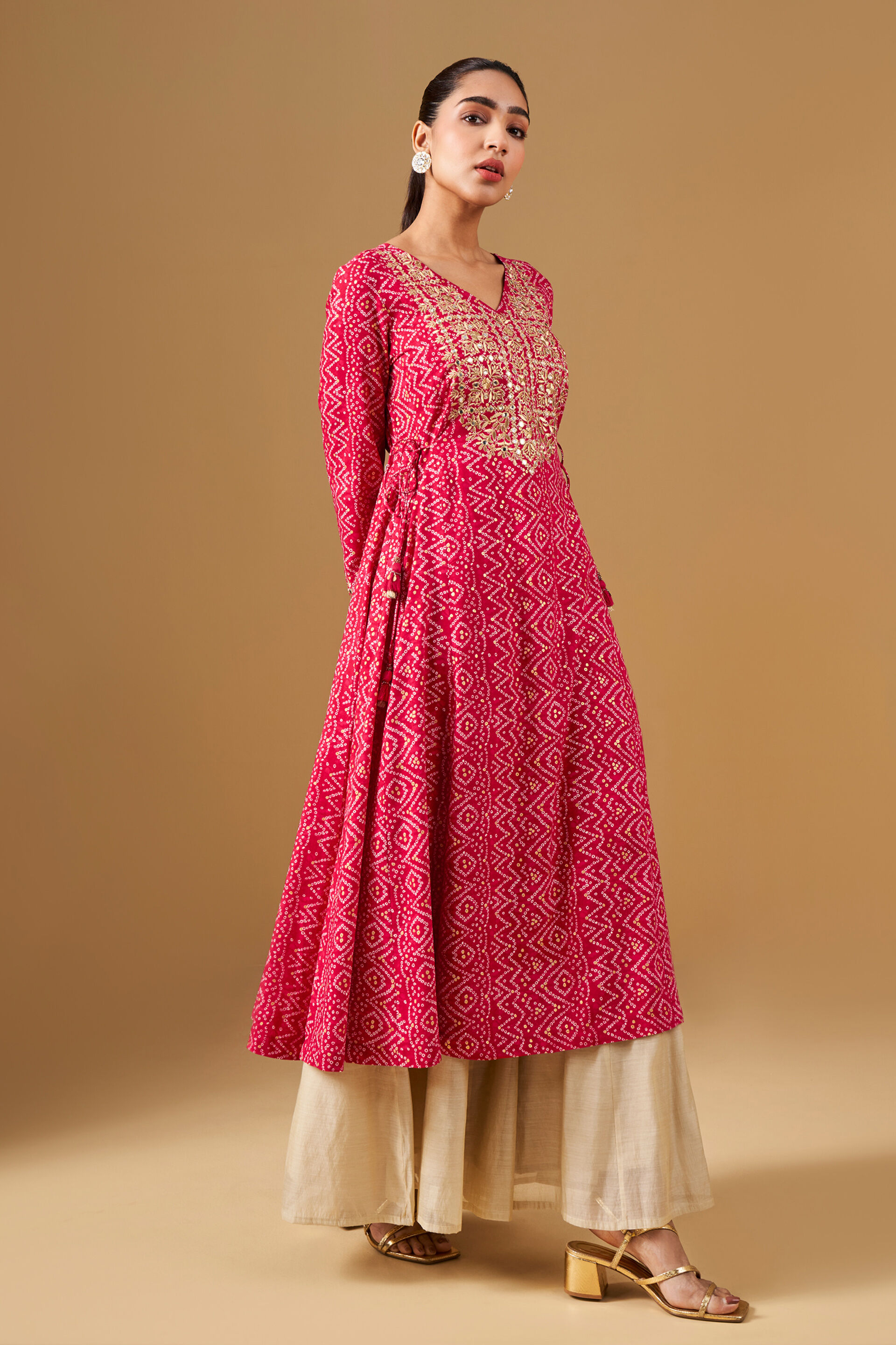 Embroidered Viscose Kurta - Pink, Pink, image 2