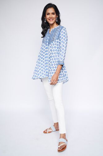 6 - Blue Floral A-Line Tunic, image 6