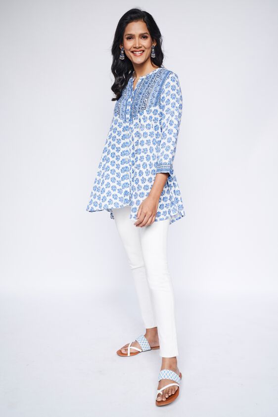 6 - Blue Floral A-Line Tunic, image 6