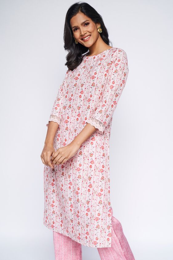 3 - Light Pink Floral Straight Suit Set, image 3