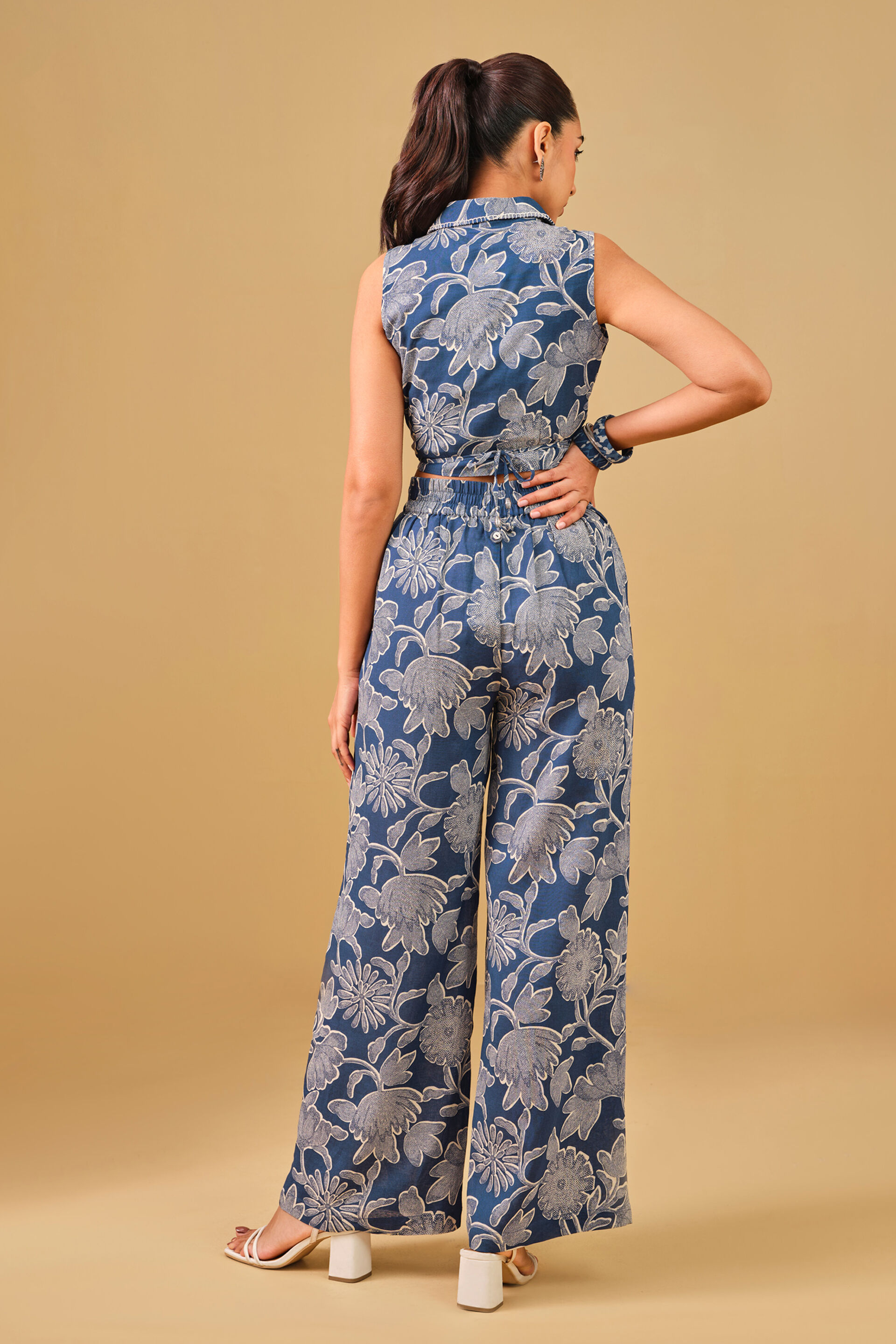Abstract floral co-ord, Navy Blue, image 7