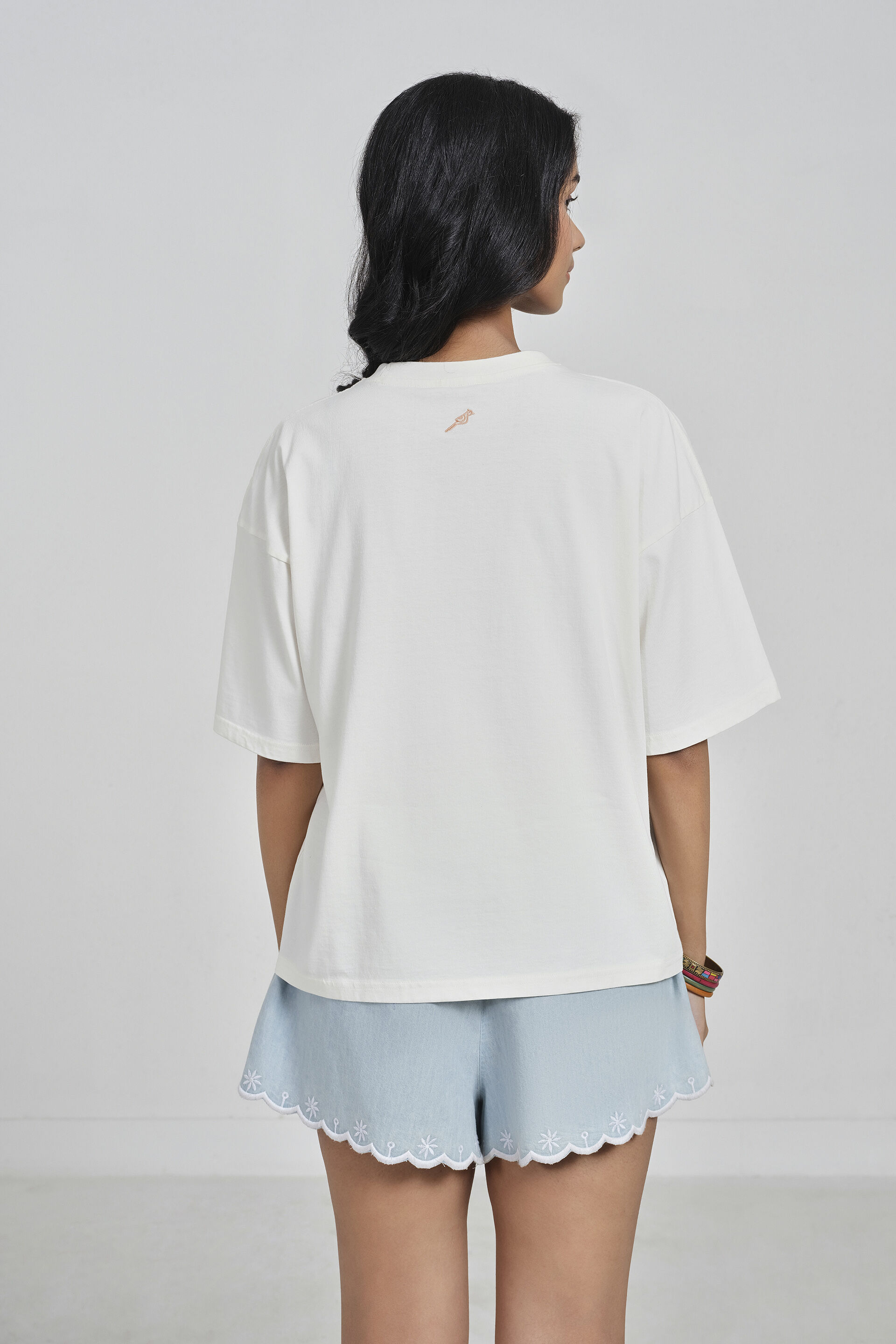 Desi Noise Cotton T-Shirt, Off White, image 5