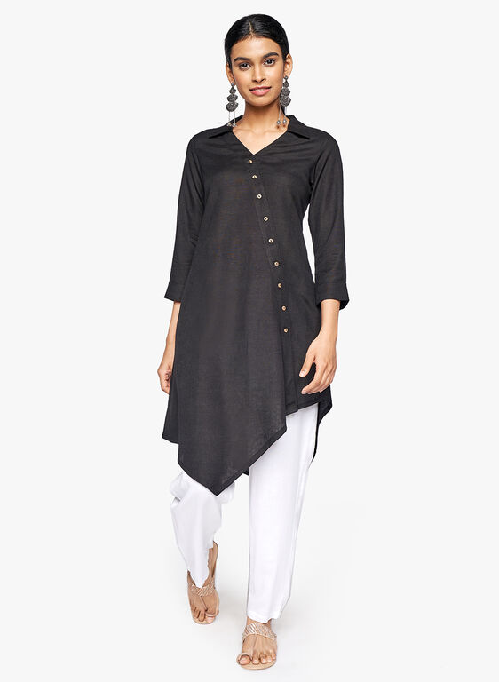Asymmetric Tunic, Black, image 2