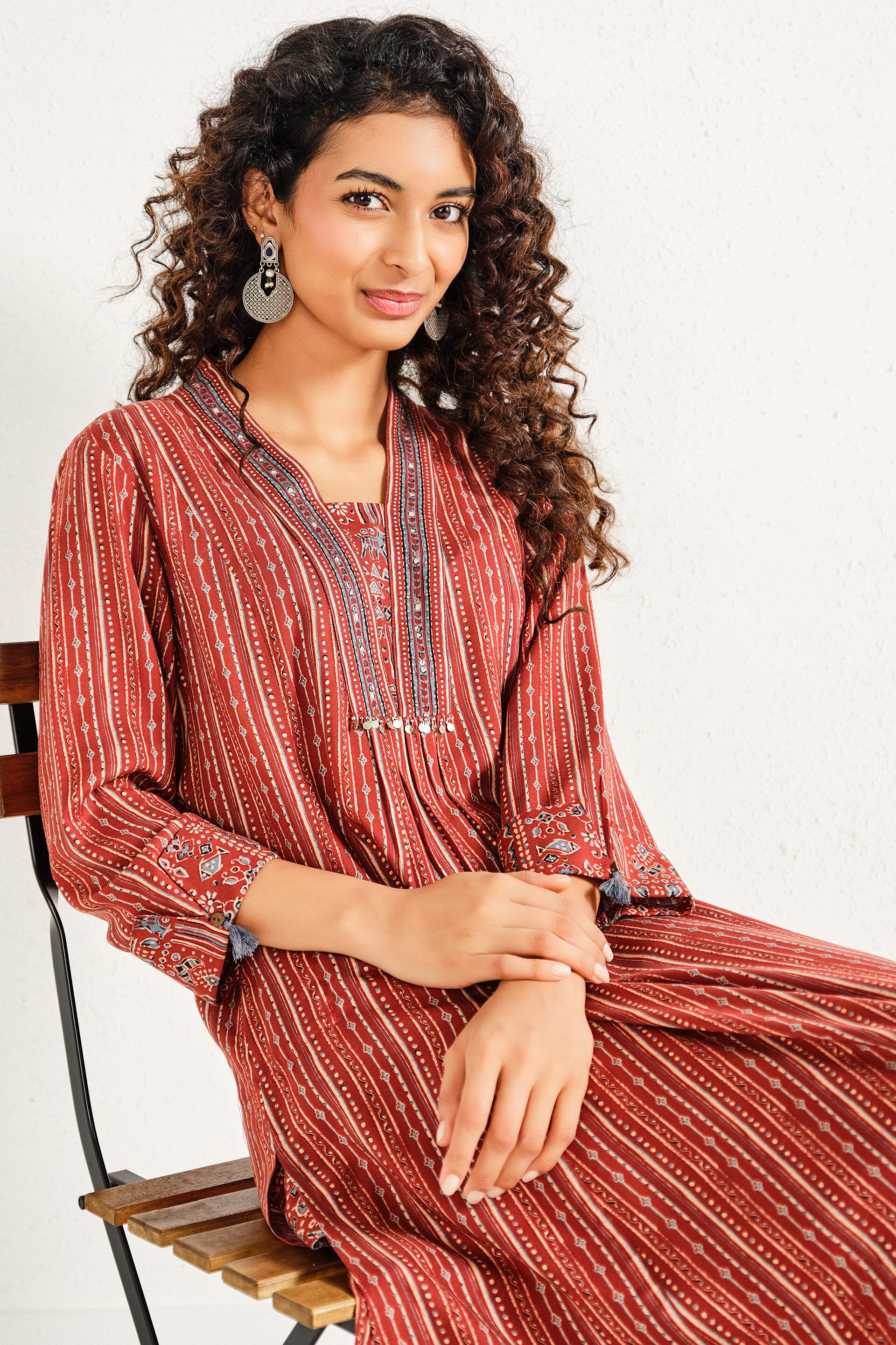 Ruhaani Rust Kurta Set, Rust, image 5