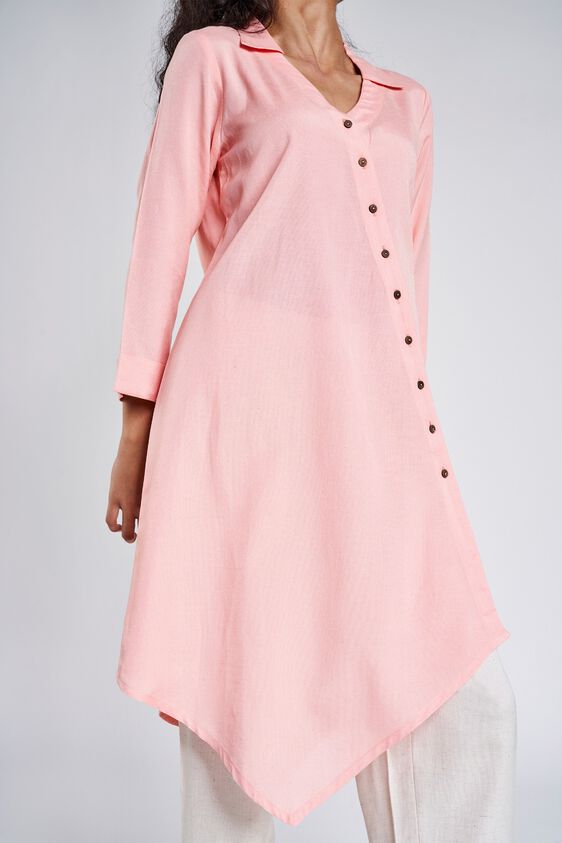 8 - Pink Solid Three-Quarter Sleeves Tunic, image 8