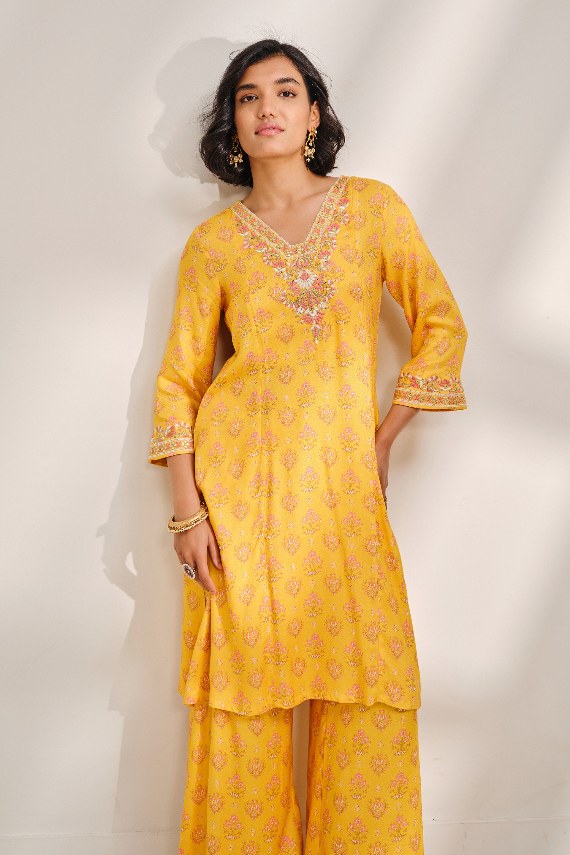 Sunny Peela Kurta Set, Mustard, image 3