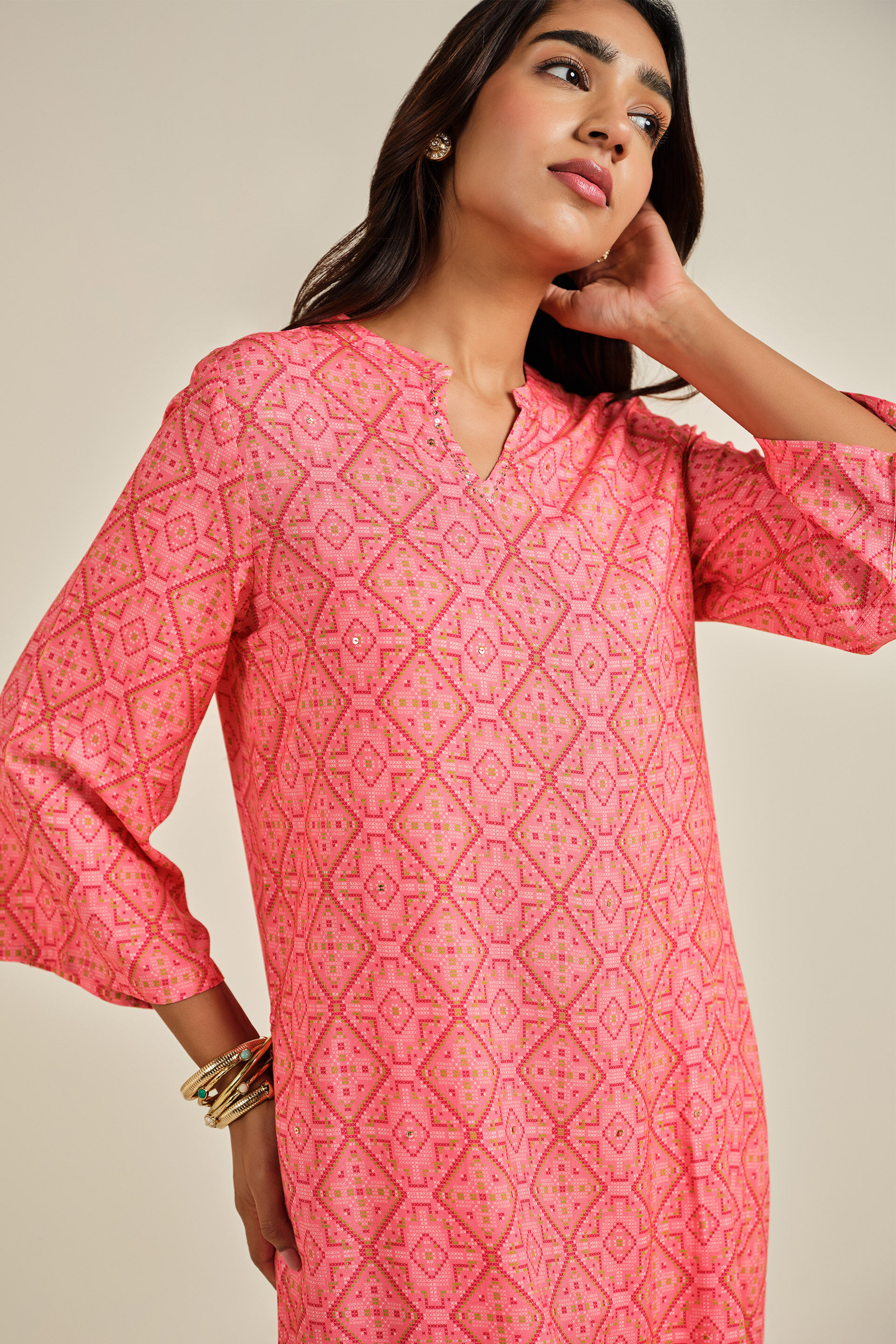 Bahaar Kurta Set, Pink, image 3