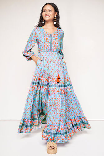 Gulmohar Maxi Dress​, Aqua, image 5