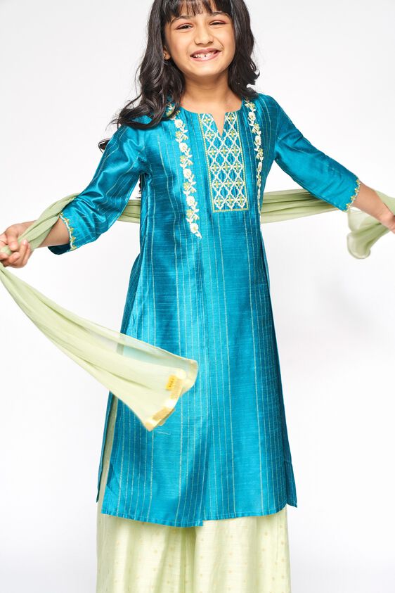 3 - Peacock Embroidered Straight Suit, image 3