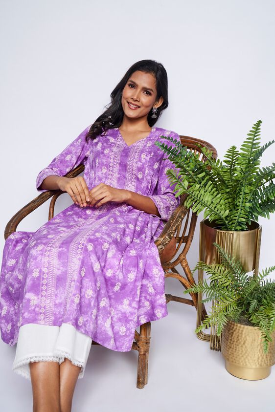 1 - Lilac Tie & Dye Kurta, image 1