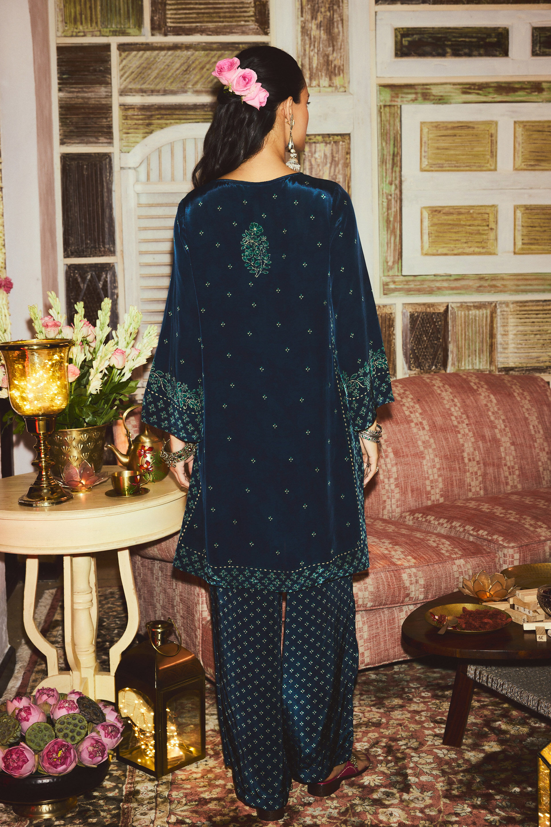 Noora Indigo Kurta Set, Indigo, image 4