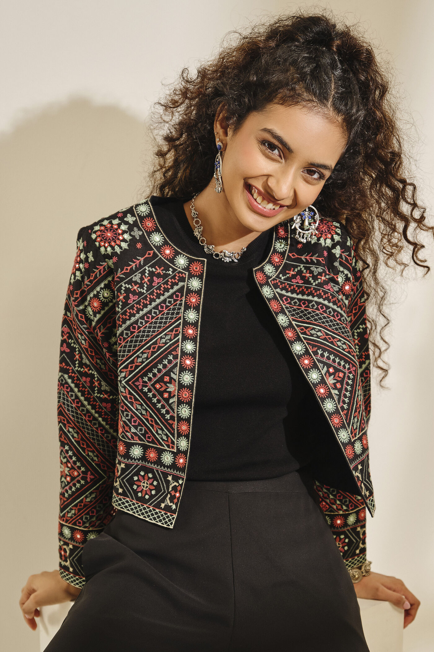 Embroidered Black Jacket