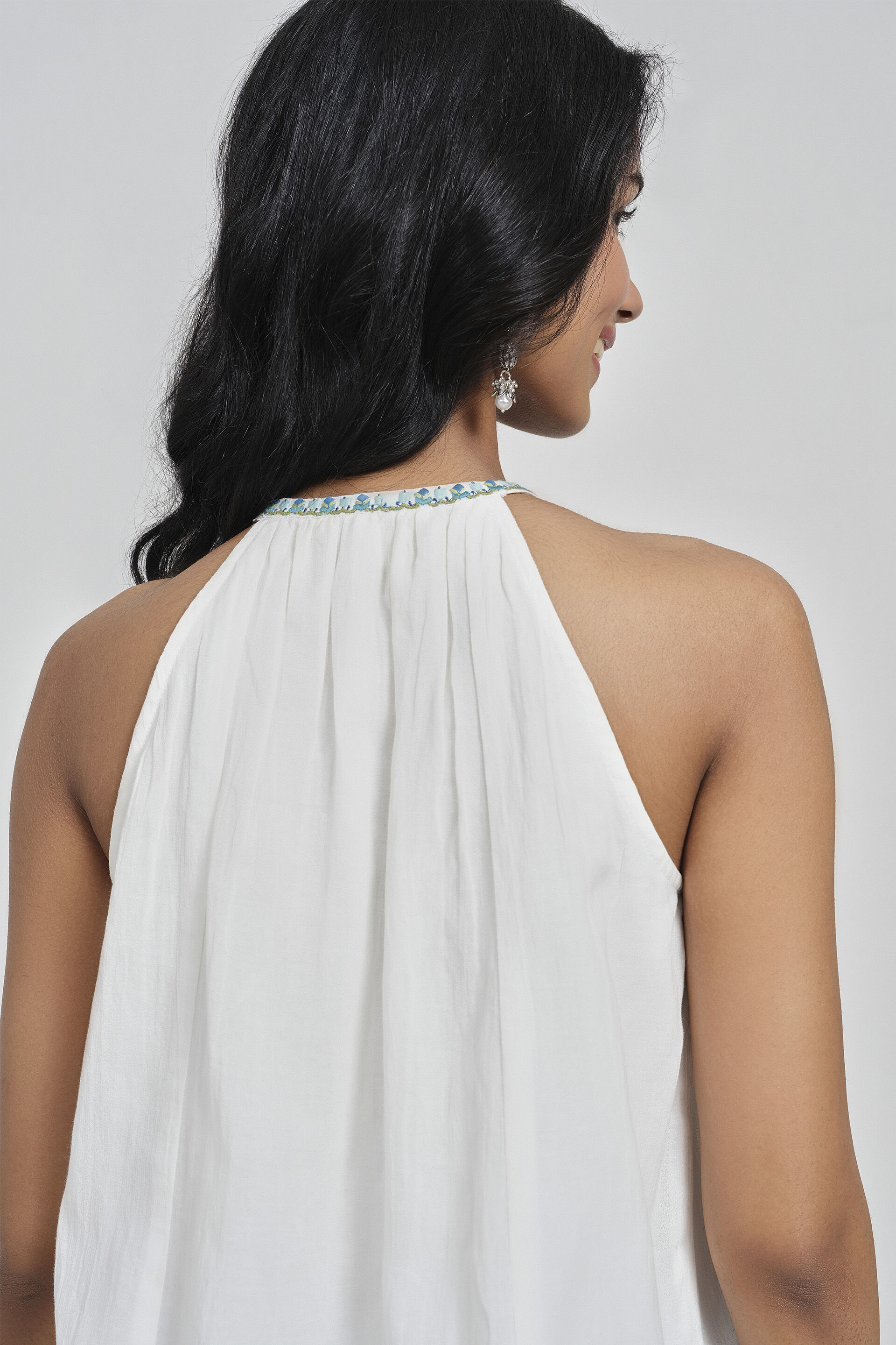 Ela White Embroidered Top, White, image 5