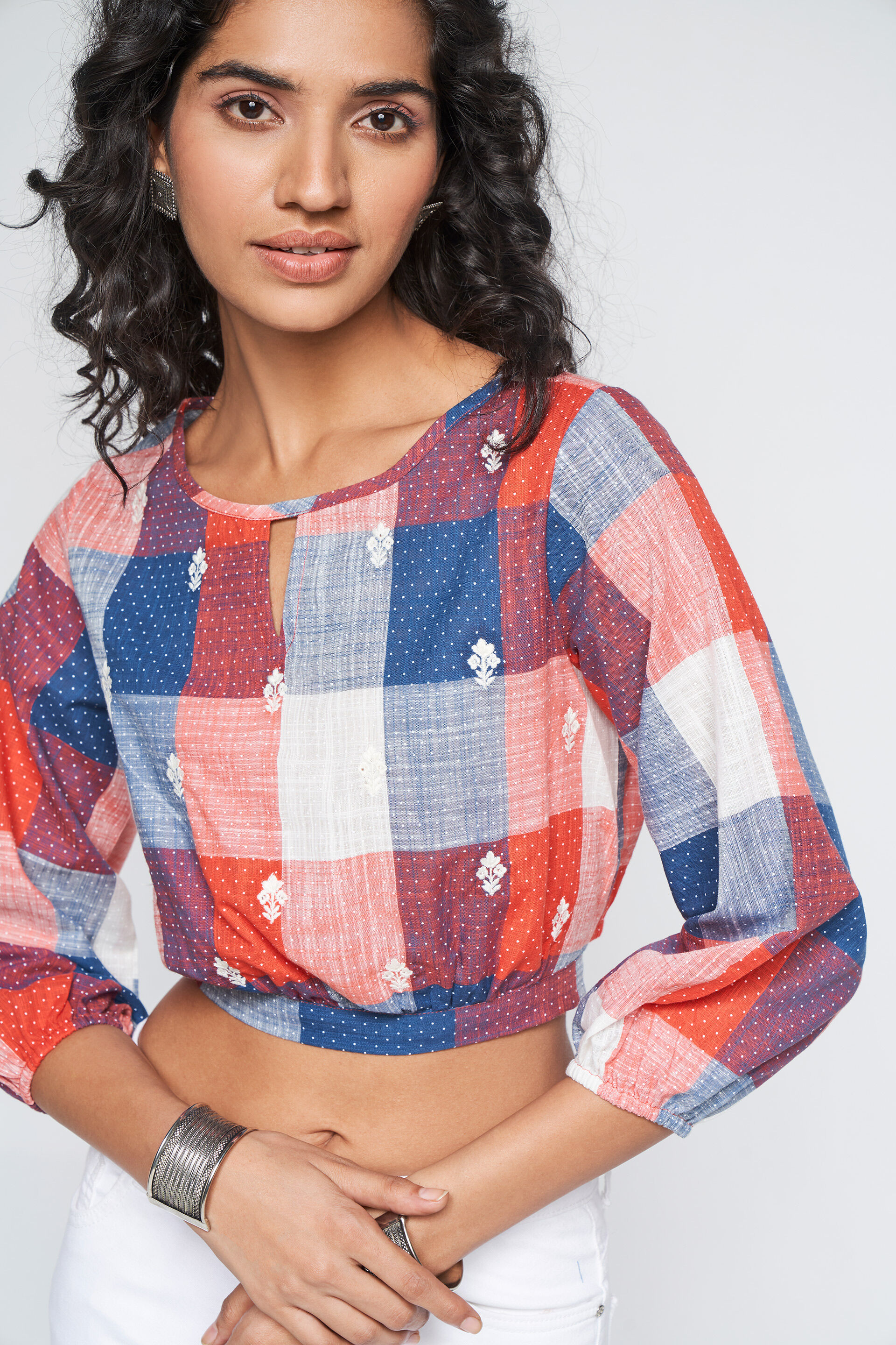 Multi Floral Straight Top, Multi Color, image 4