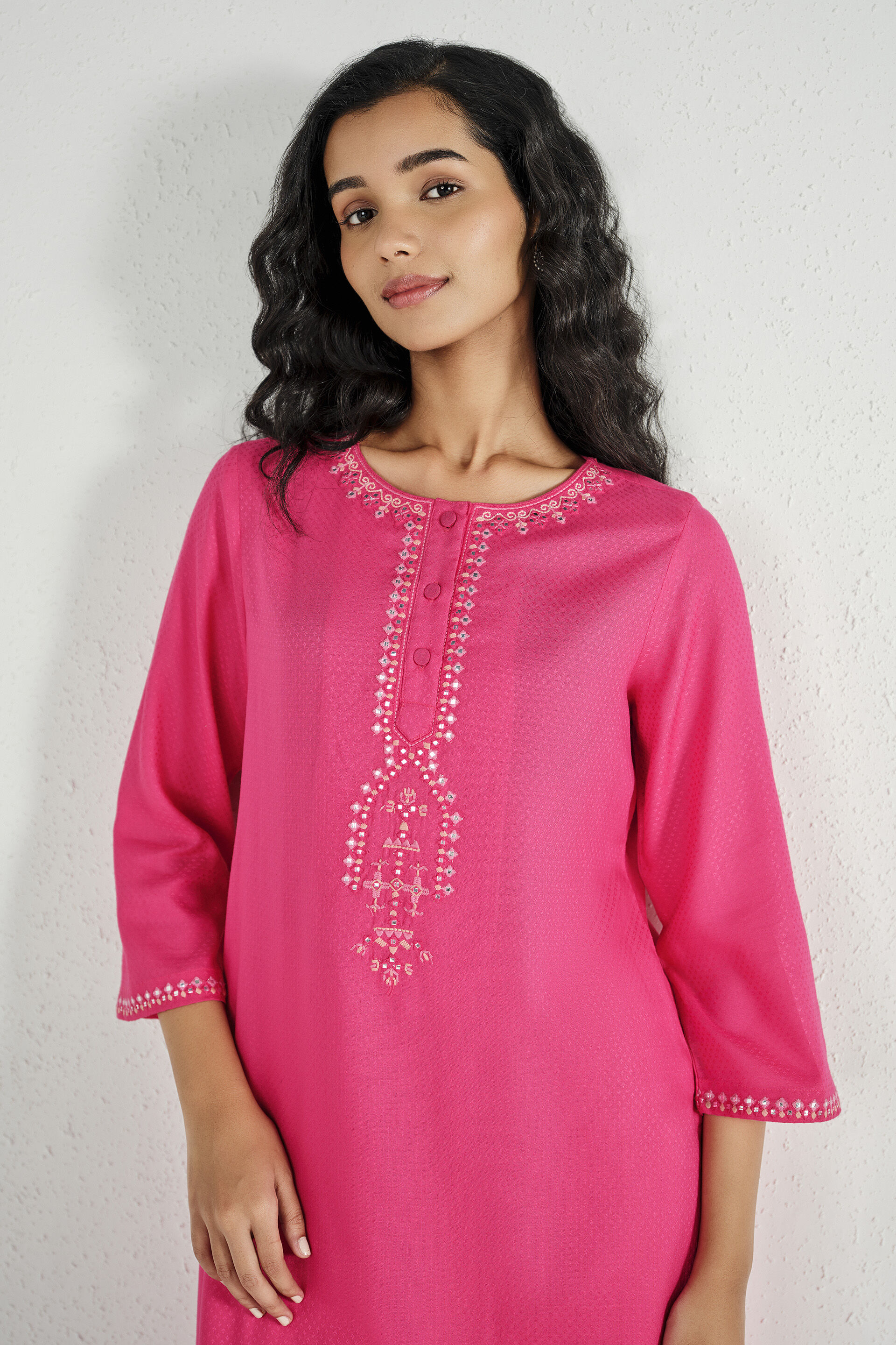 Ruhi Pink Kurta, Pink, image 3