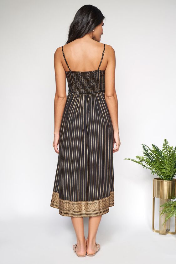 4 - Black Midi Fit and Flare Dress, image 4