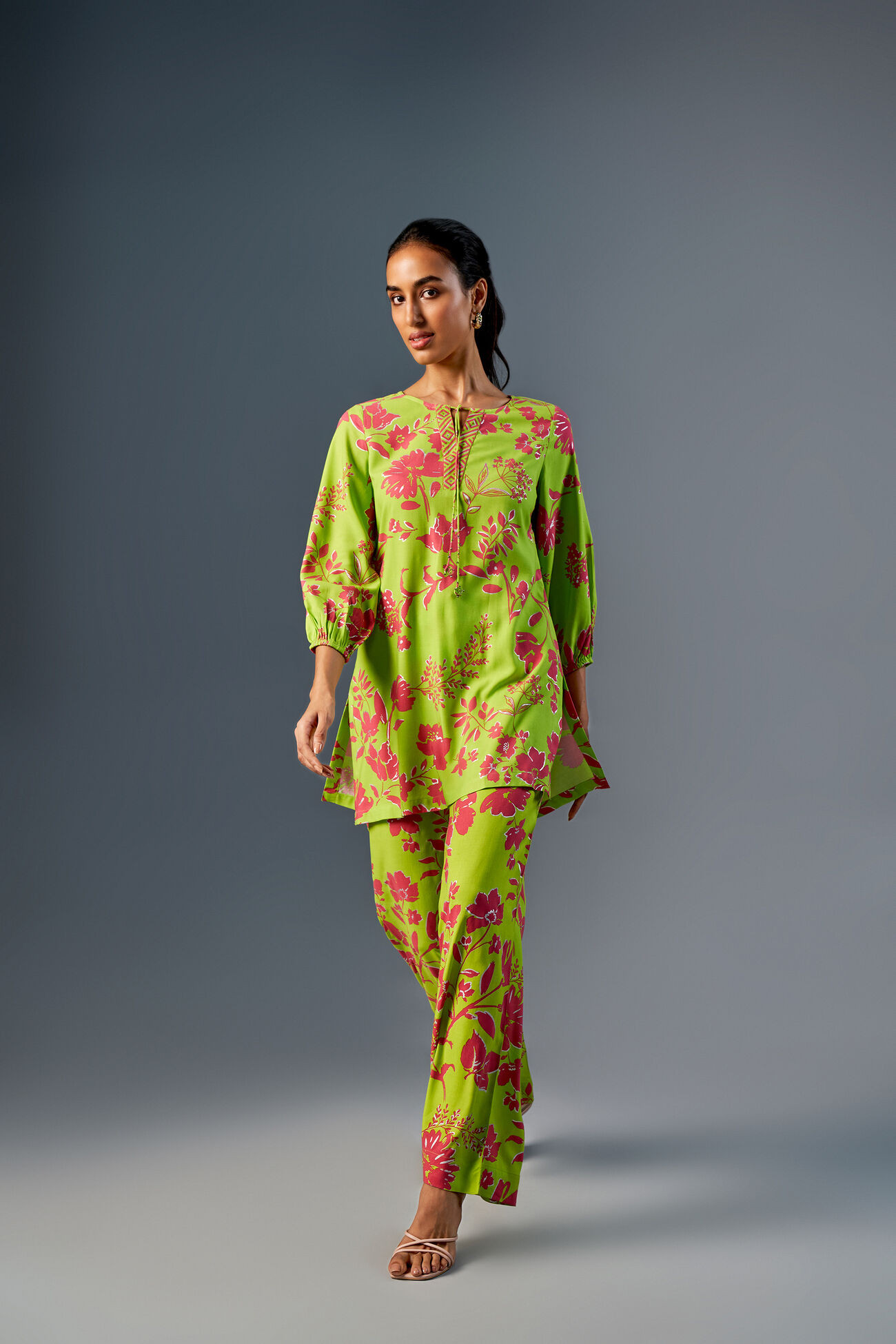 Flower Power Tunic, Lime, image 2