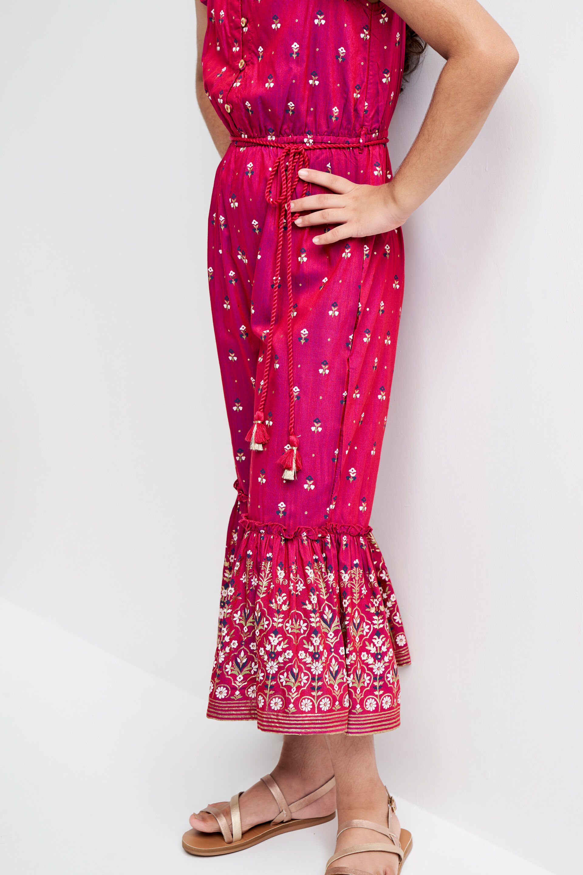 Wine Flounce Jumpsuit, Wine, image 5