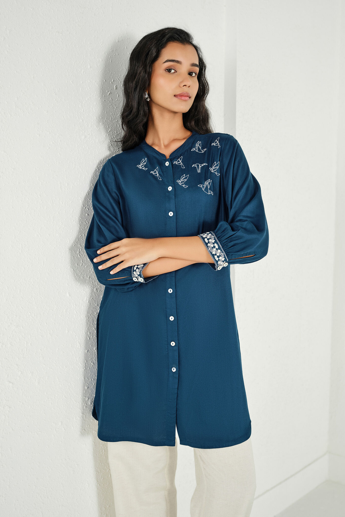 Sanchi Indigo Embroidered Tunic