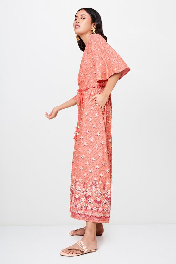 4 - Pink Floral Fit and Flare Maxi Jumpsuit, image 4