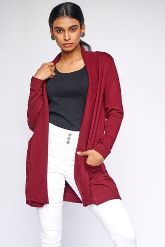 1 - Red Solid Straight Shrug, image 1