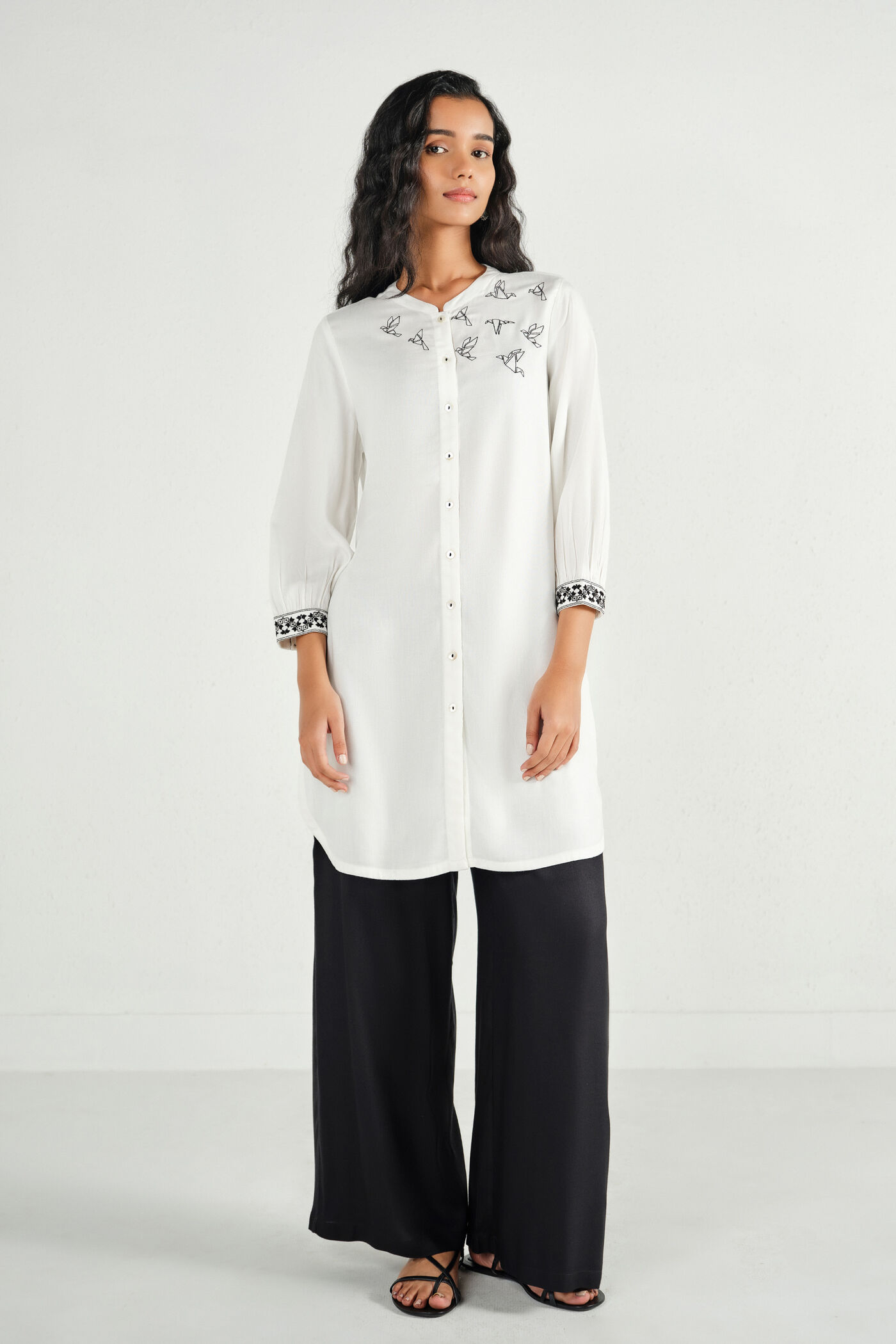Sanchi White Embroidered Tunic