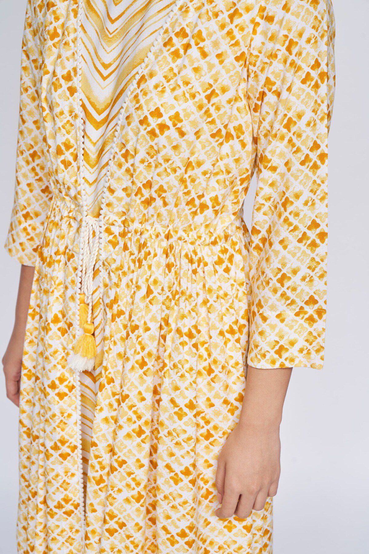 Buy Yellow Geometric Fit and Flare Dress Online at Best Price at