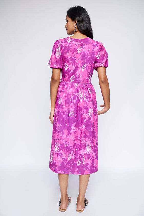 6 - Magenta Tie & Dye Fit & Flare Dress, image 6