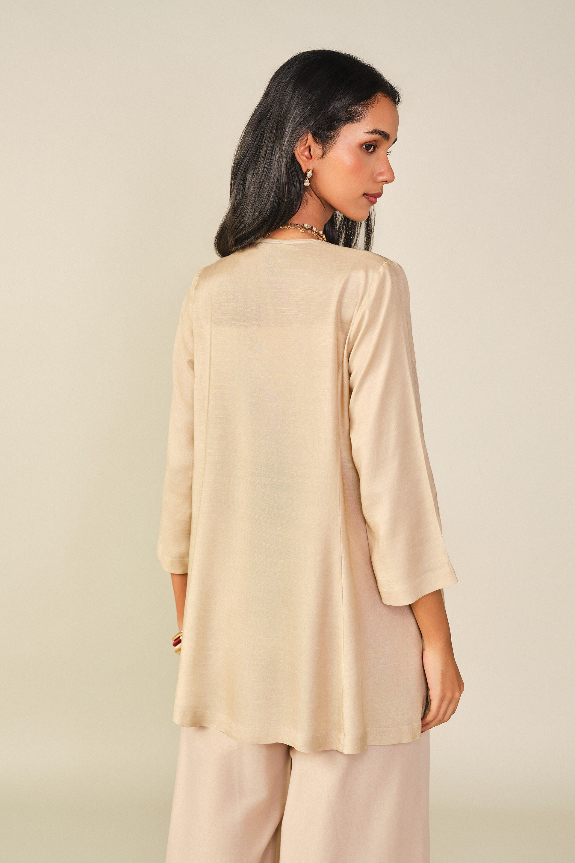 Embroidered Shrug in Beige, Beige, image 5