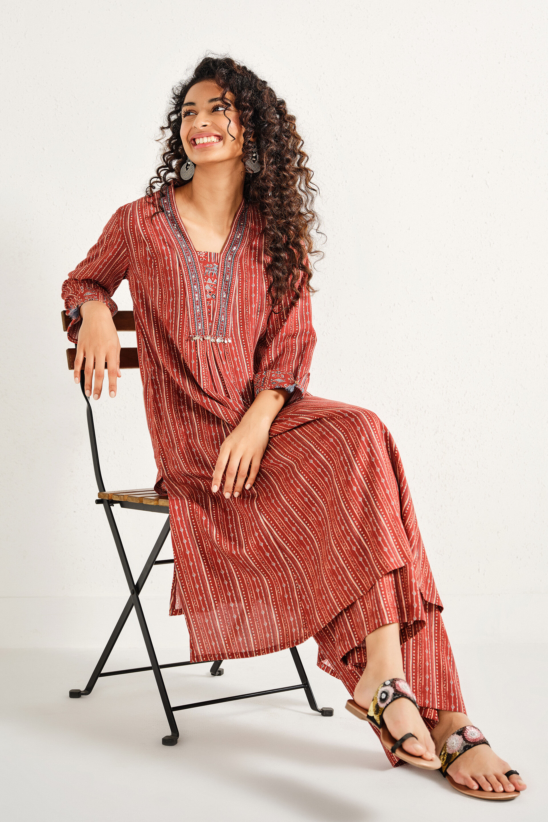 Ruhaani Rust Kurta Set, Rust, image 3