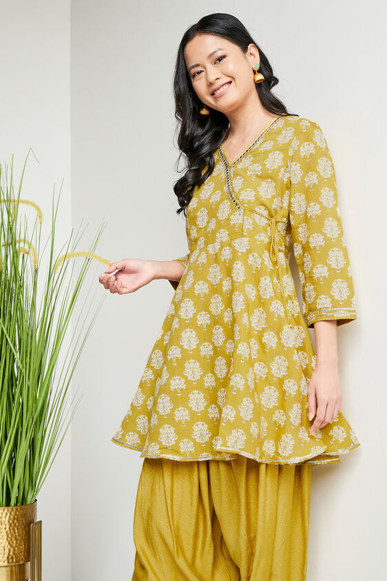 Mustard Floral Flared Suit, Mustard, image 14