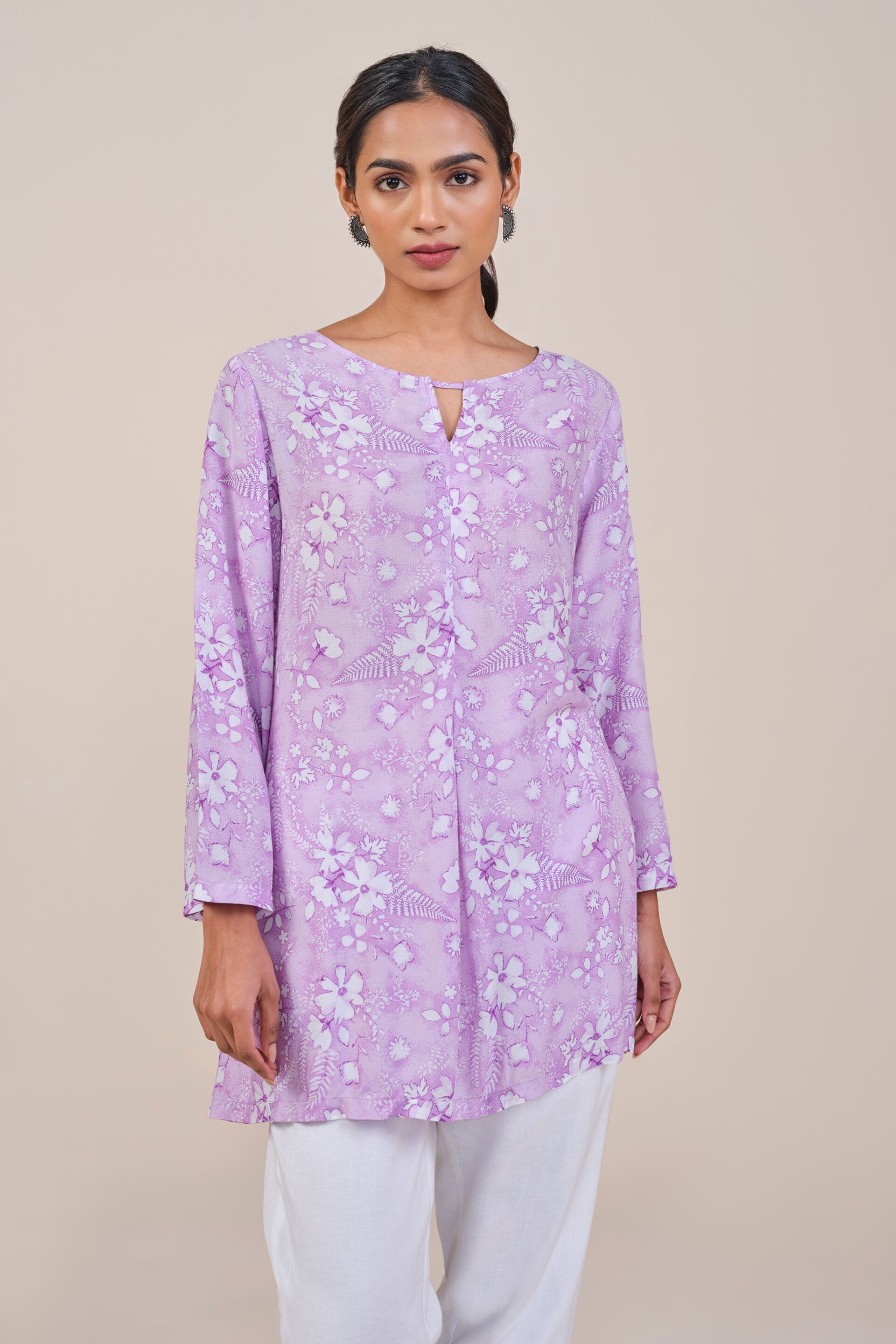 Lilac Floral Top, Lilac, image 2