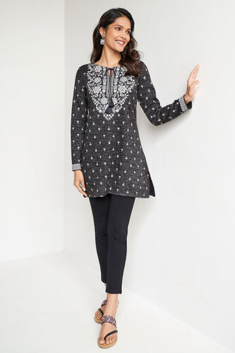Ethnic Motifs Straight Slip-On Tunic, Black, image 5