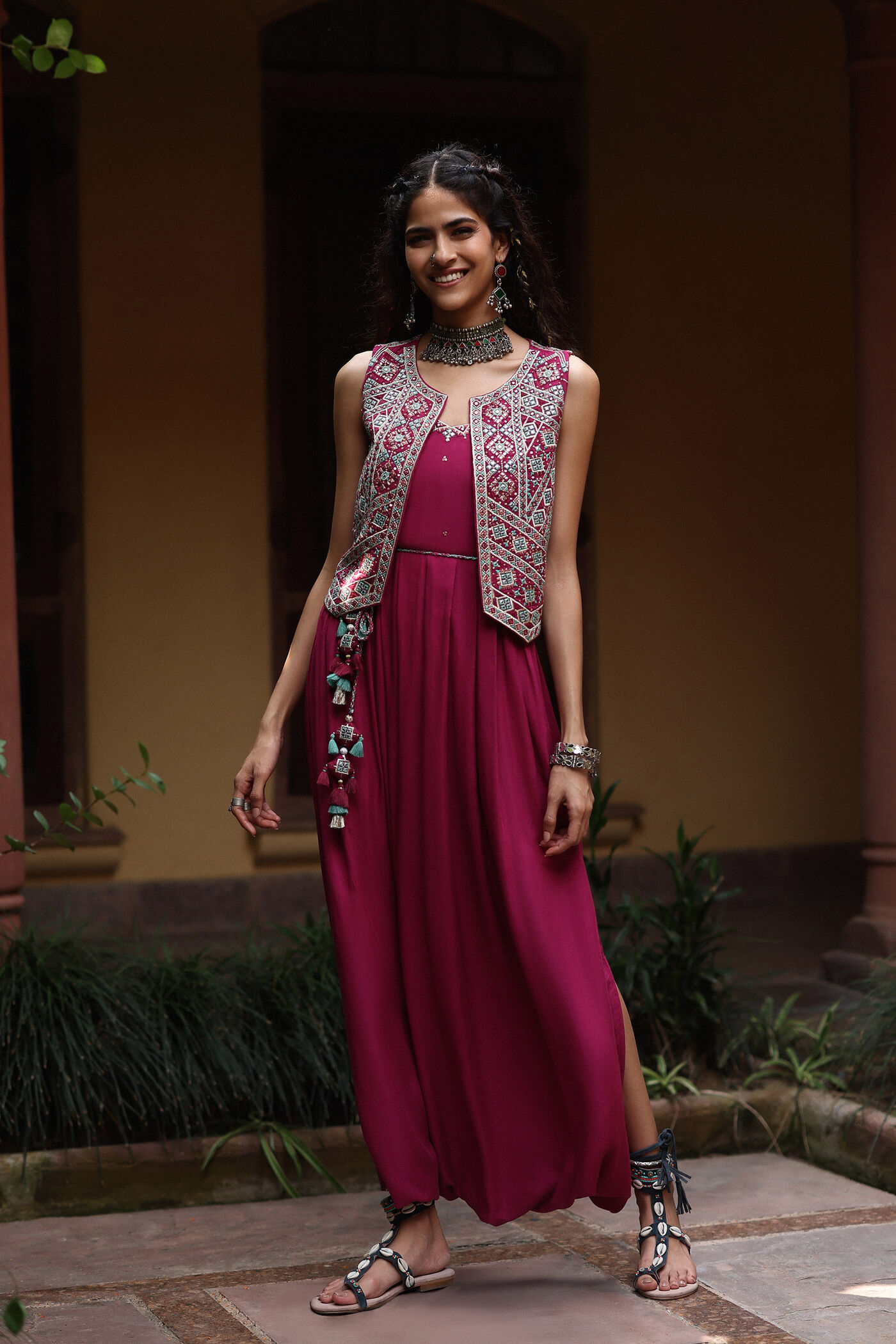 Manmarzi Jumpsuit Set in Wine