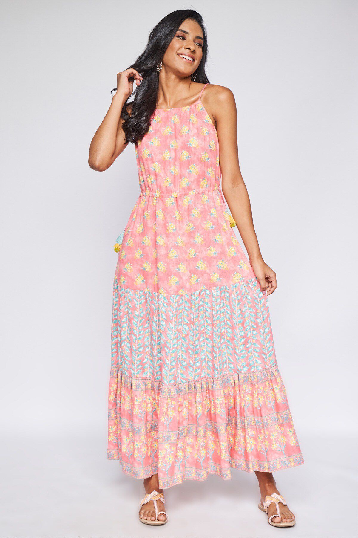 Pink Floral Fit \u0026 Flare Gown 