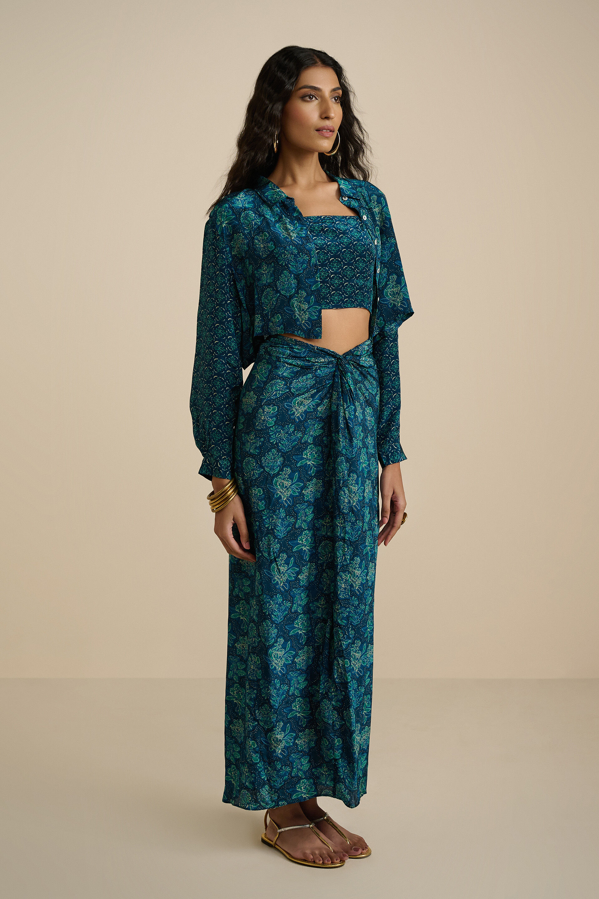 Meetha Ber Indigo Skirt Set, Indigo, image 2