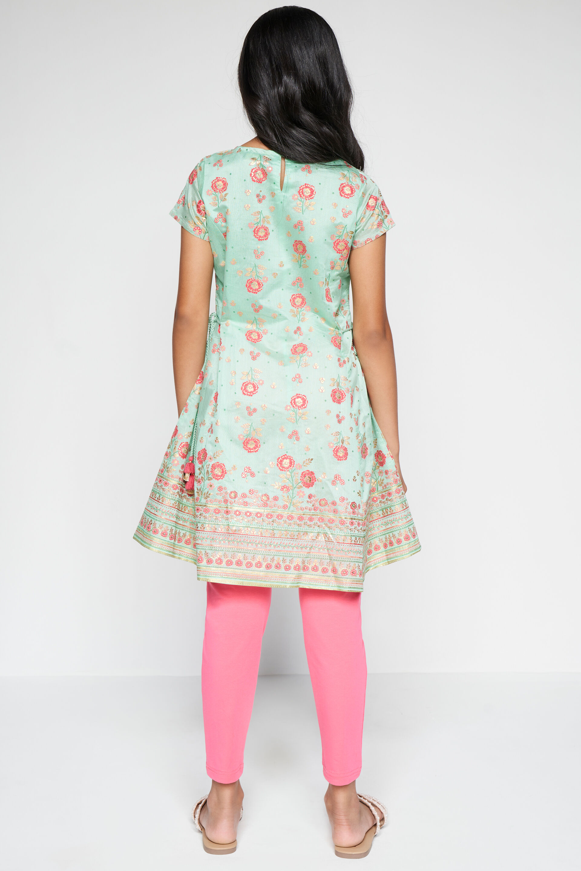 Sage Green Foil Printed Kurta Set, Sage Green, image 4