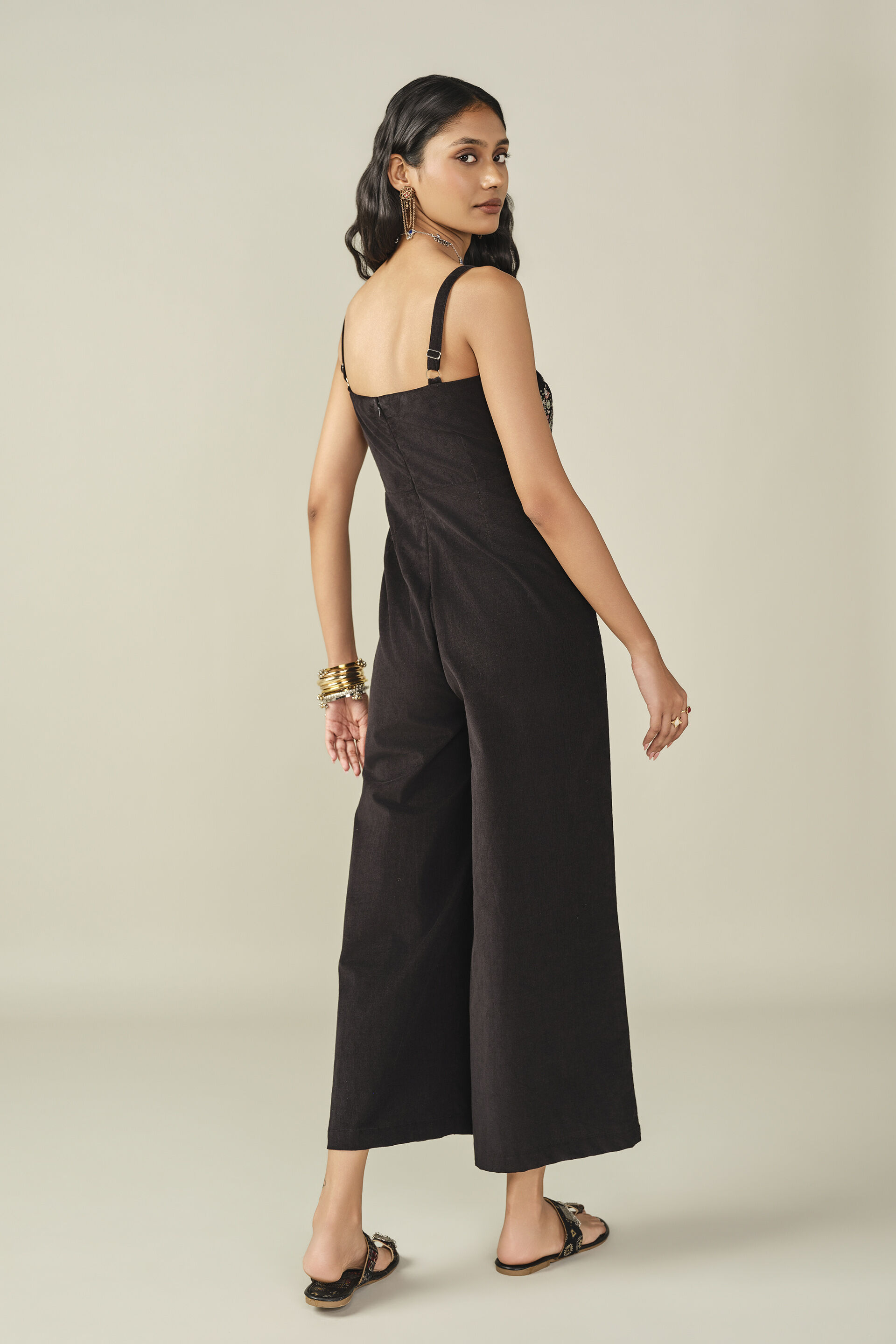 Corduroy Jumpsuit in Black, Black, image 6