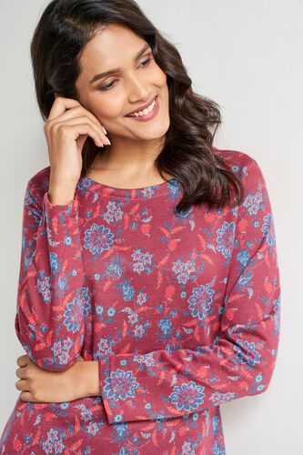 Coral Jacquard Flared Slip-On Dress, Coral, image 6