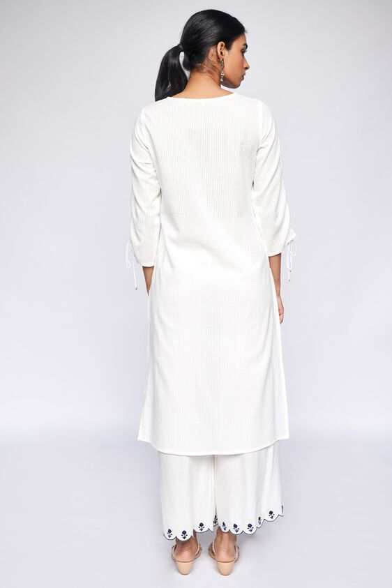 5 - White Solid Straight Kurta, image 5