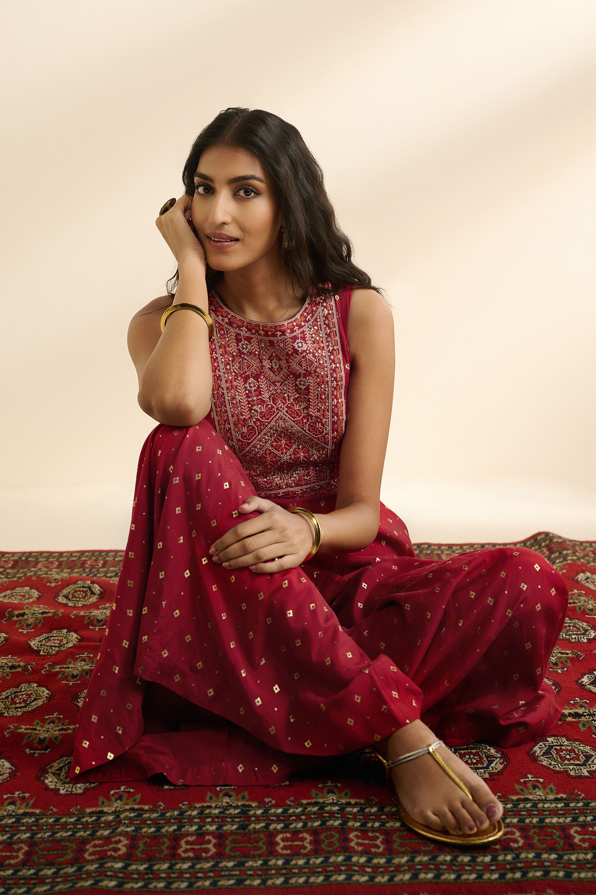 Laal printed Jumpsuit, Red, image 6