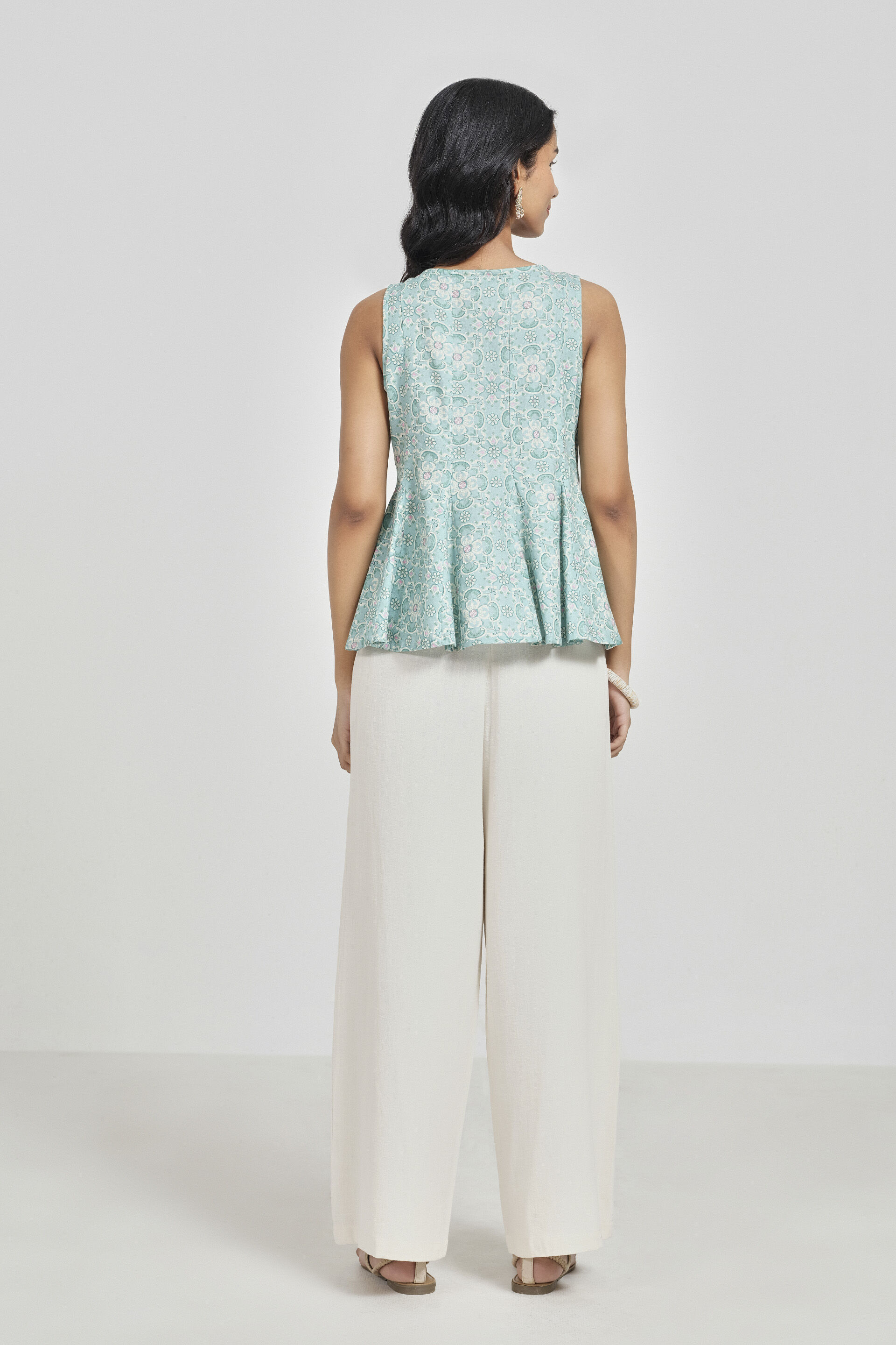 Taavi Teal Peplum Top, Teal, image 5