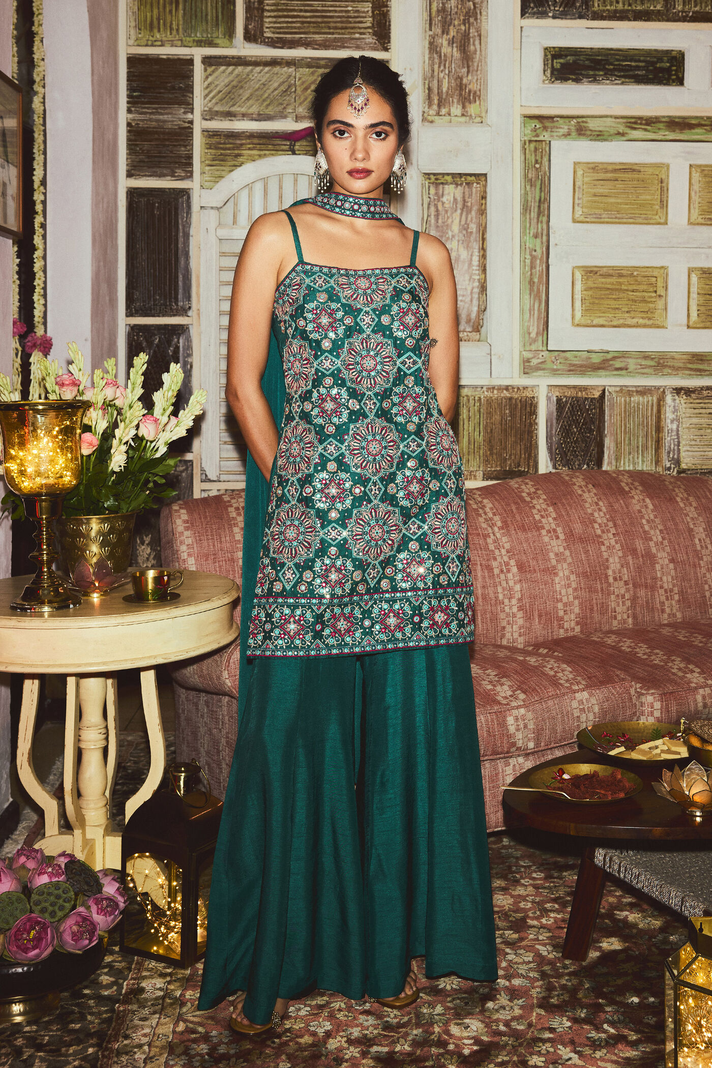 Mehr Teal Kurta Set