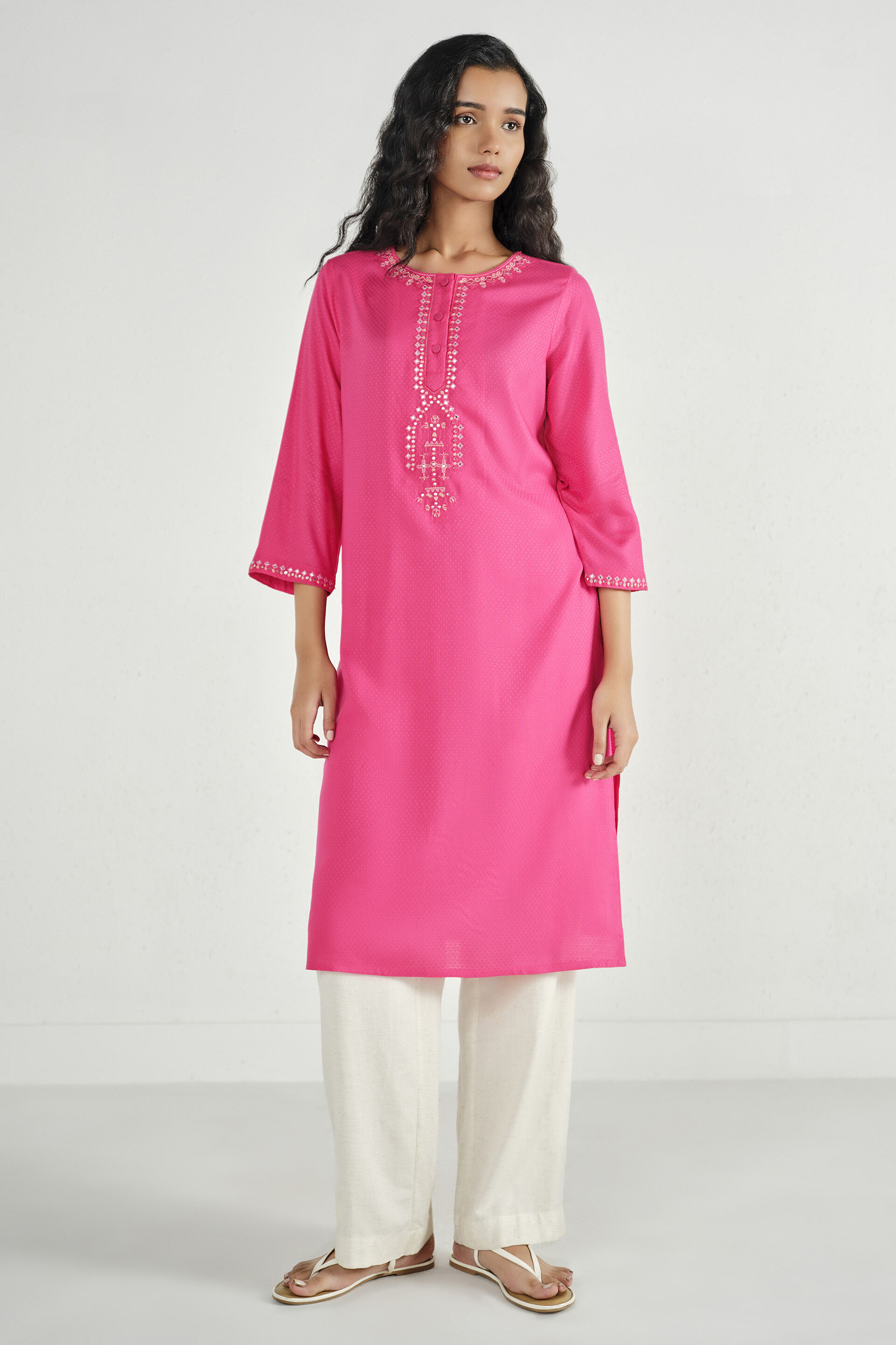 Ruhi Pink Kurta, Pink, image 4