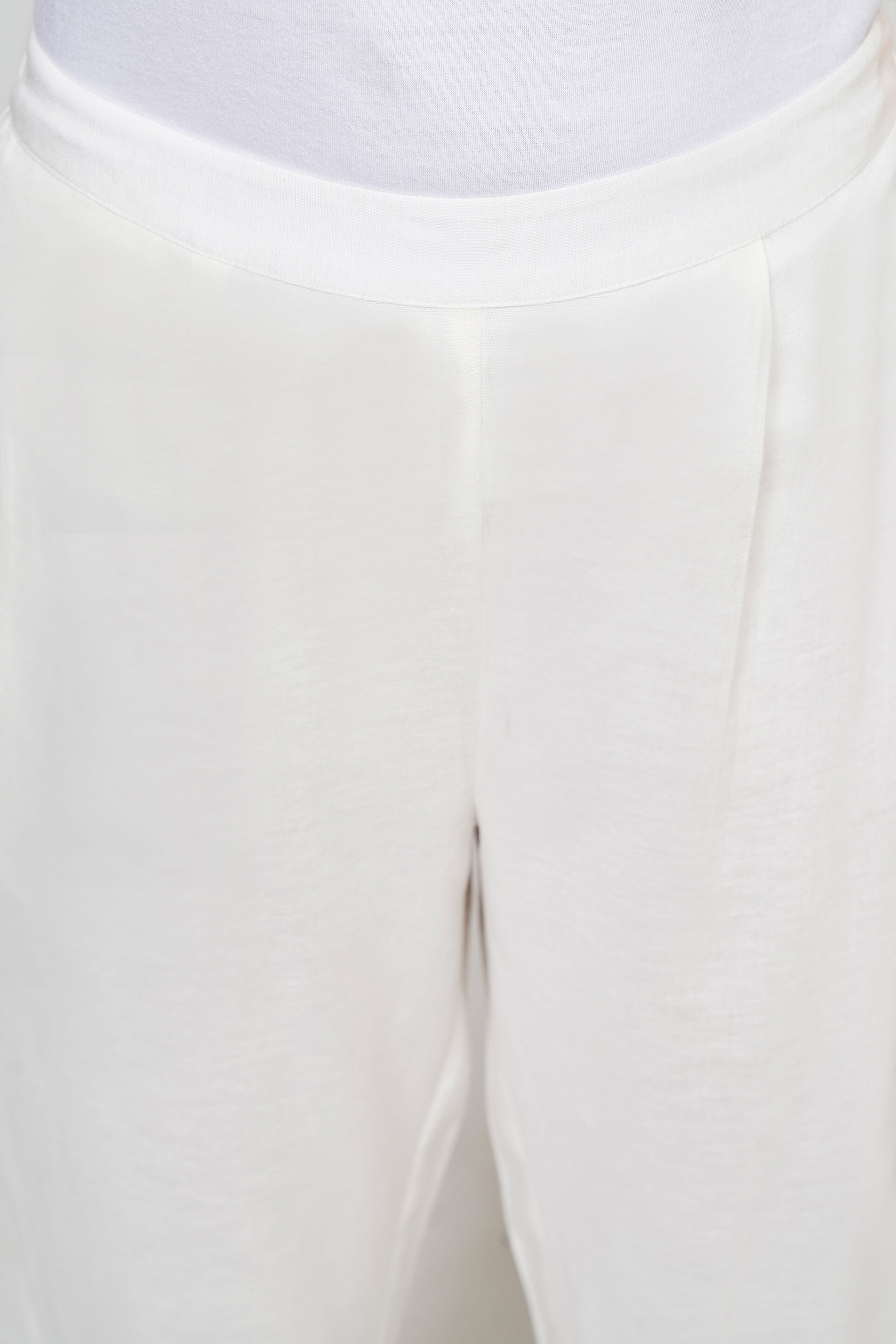 Off White Solid Straight Bottom, Off White, image 3
