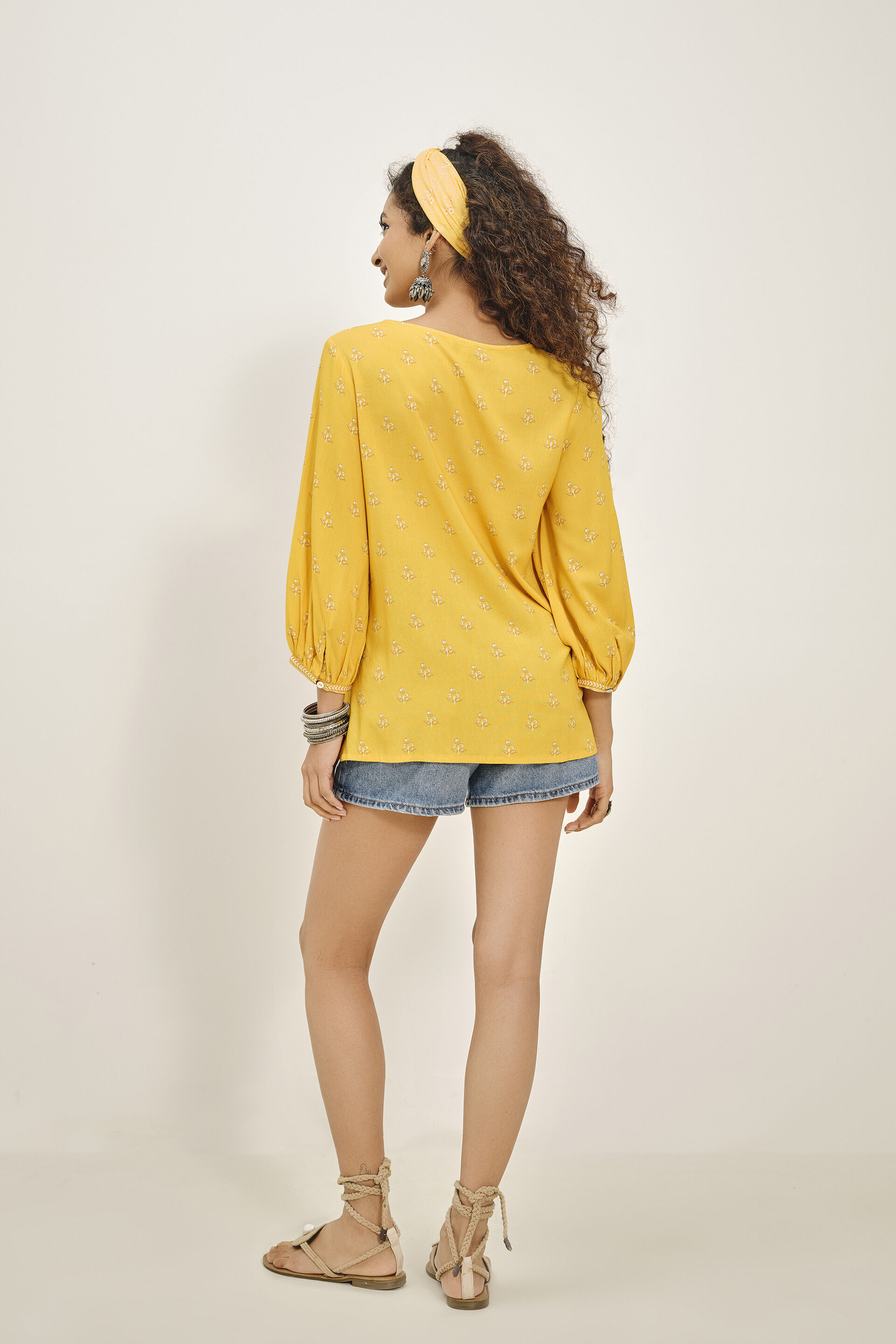 monmimi Mom FarFar Yellow Star Tops Aam Yellow Top