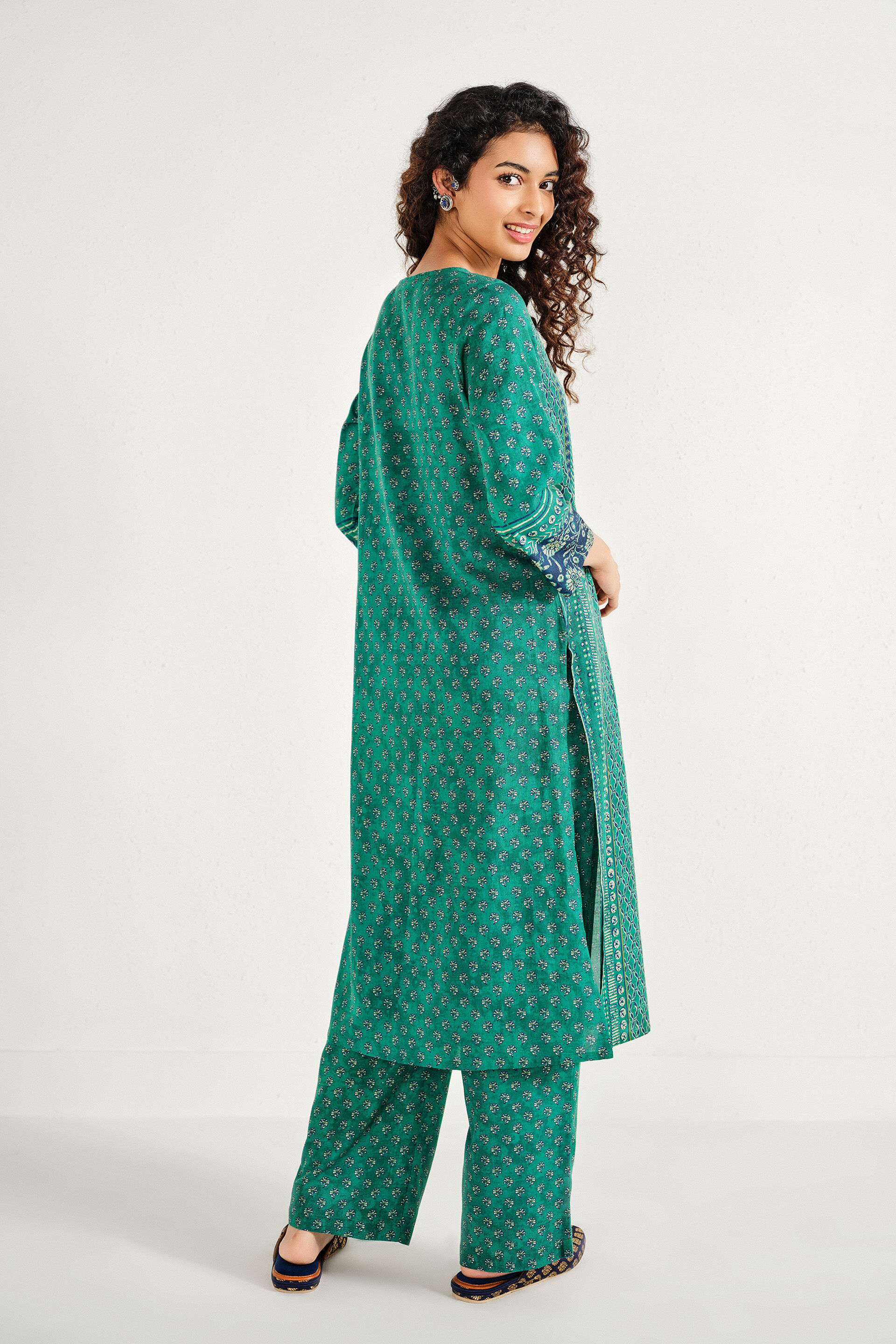 Vamika Teal Kurta Set, Teal, image 7