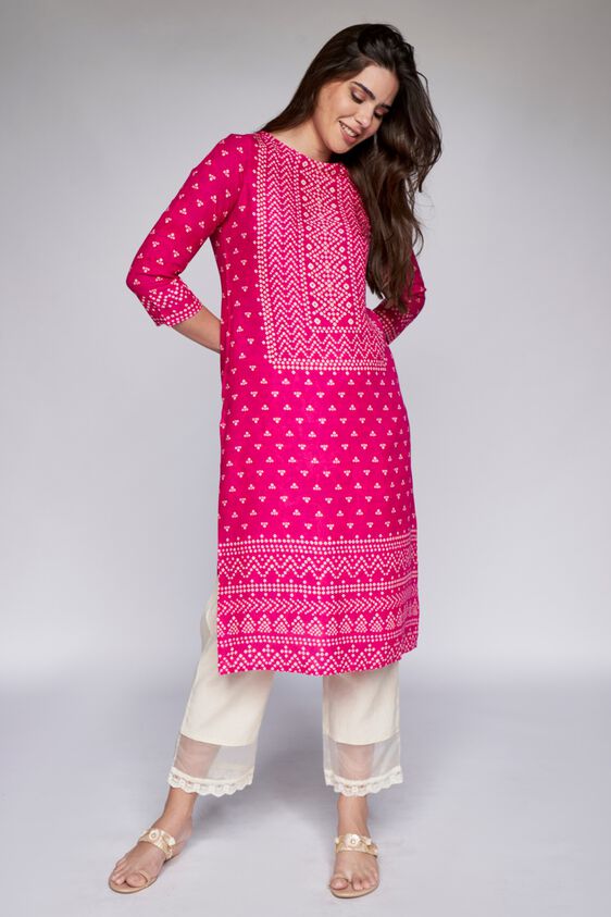 5 - Dark Pink Ethnic Motifs Kurta, image 6