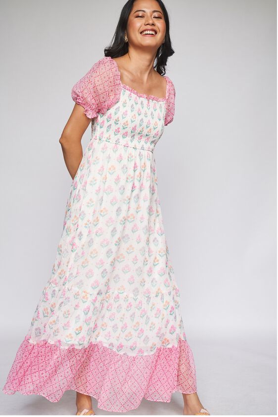 3 - Pink Floral Fit & Flare Gown, image 3