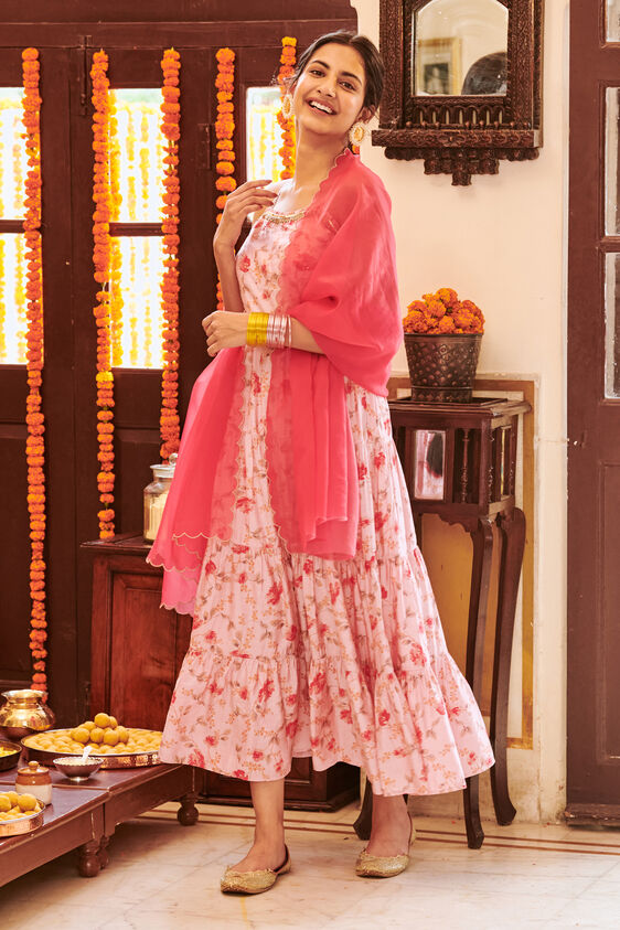Pink Floral Flared Suit, Pink, image 7